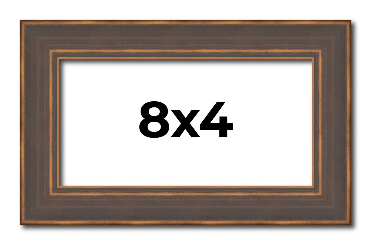 4x8 Elegant Picture Frame with UV-Resistant Acrylic & Acid Free Backing, Available in 2 Finishes - Brown and Silver